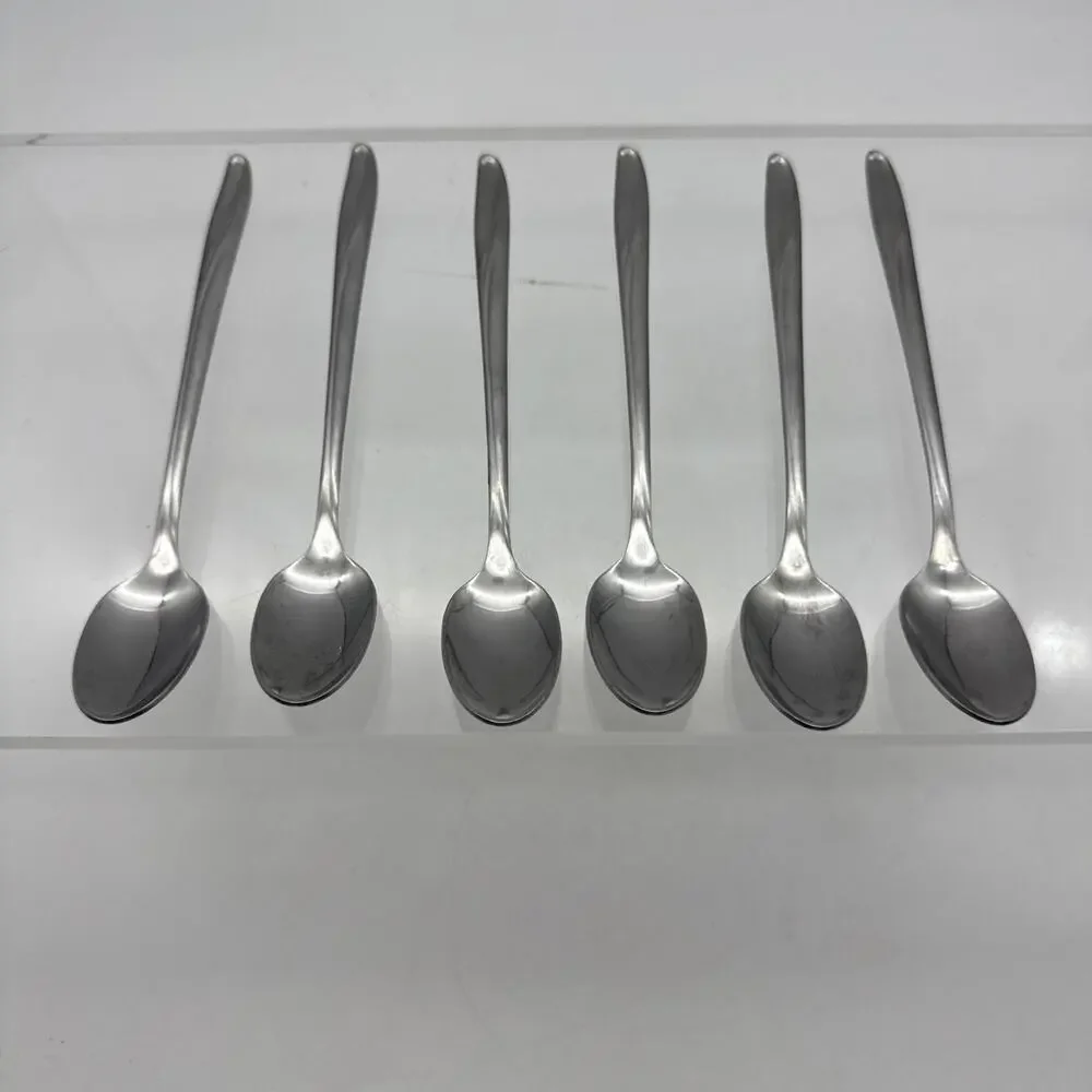 Lot Of 6 Oneida OH295 Stainless Ice Tea Sundae Spoons, England